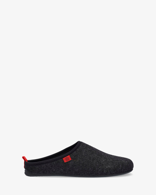 Zapatillas unisex en tejido fieltro negro
