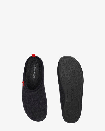 Zapatillas unisex en tejido fieltro negro