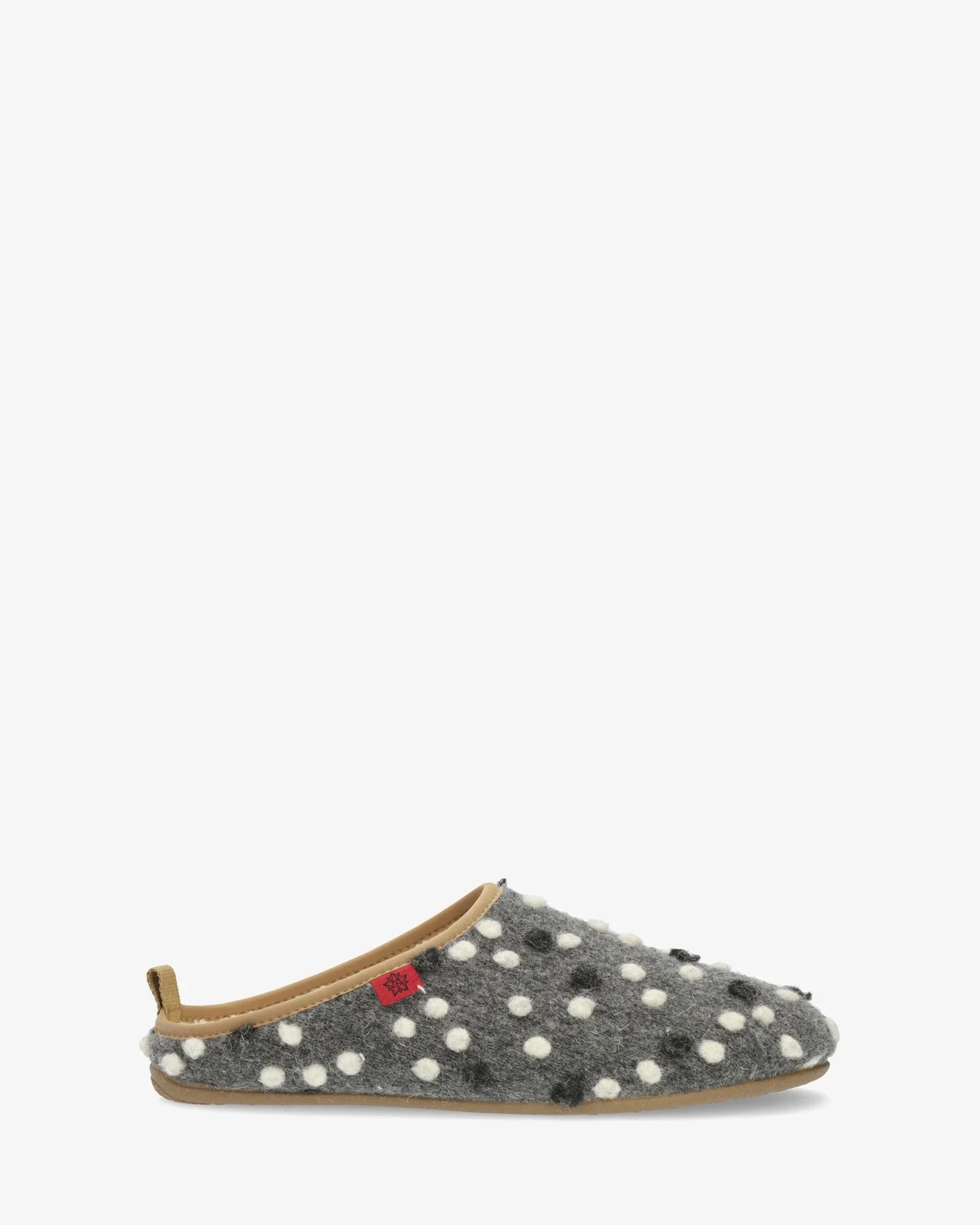 Zapatillas en lana antracita con puntos