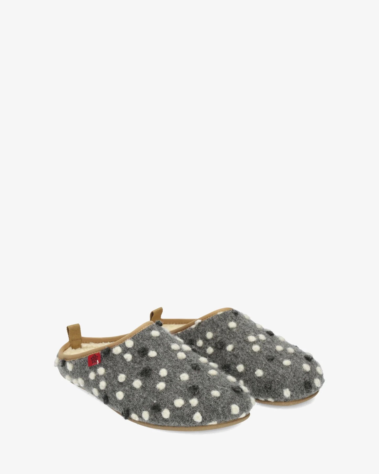 Zapatillas en lana antracita con puntos