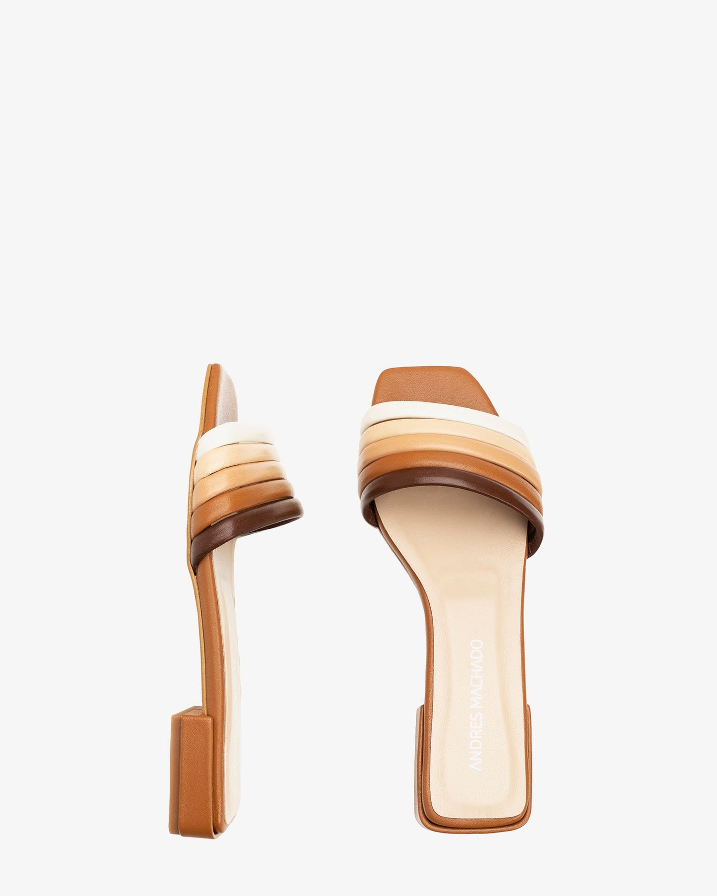 Sandalia pala en piel multicolor