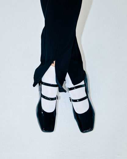 Bailarina plana en charol negro