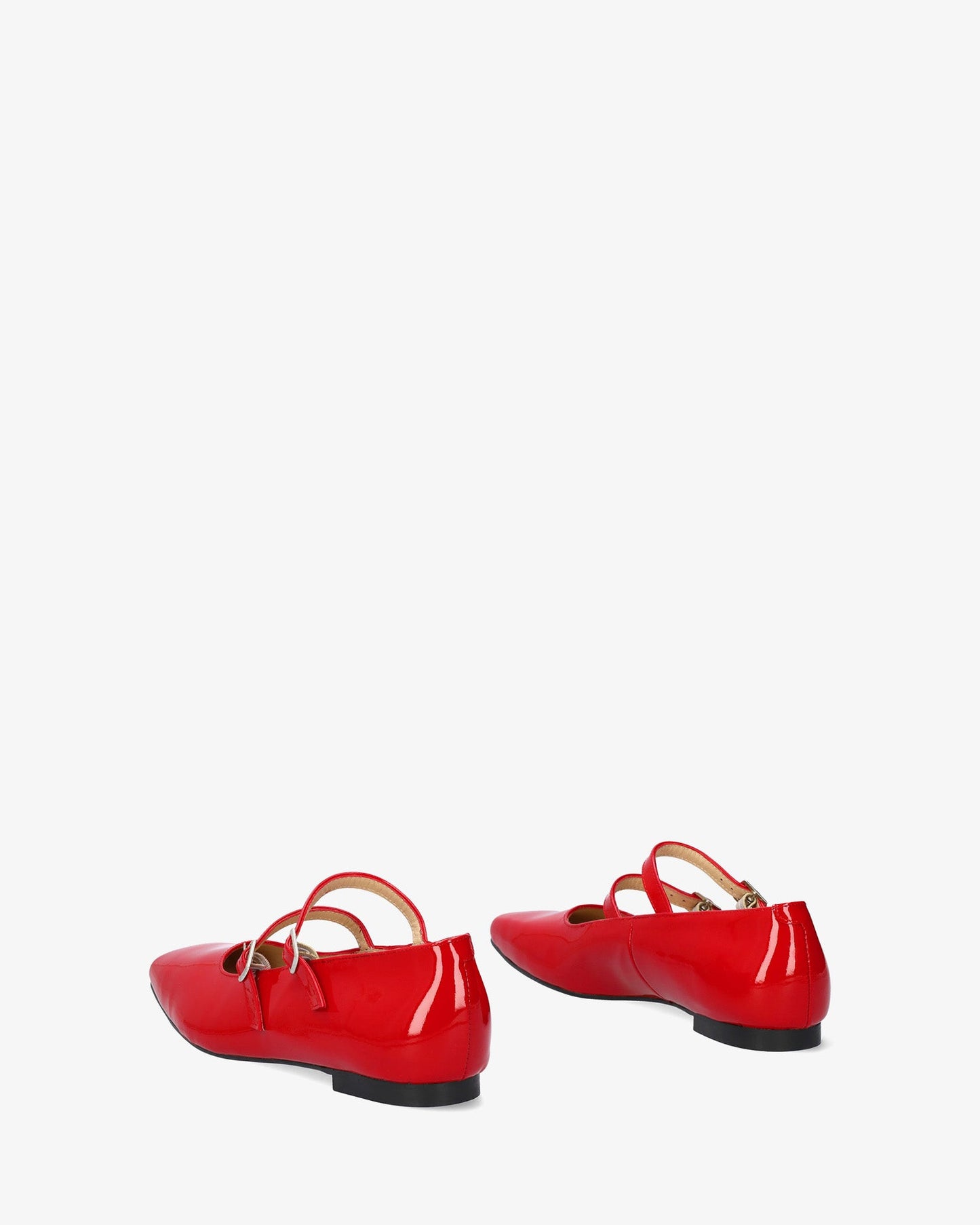 Bailarina plana en charol rojo