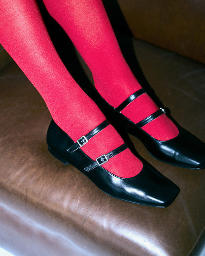 Bailarina plana en piel negro