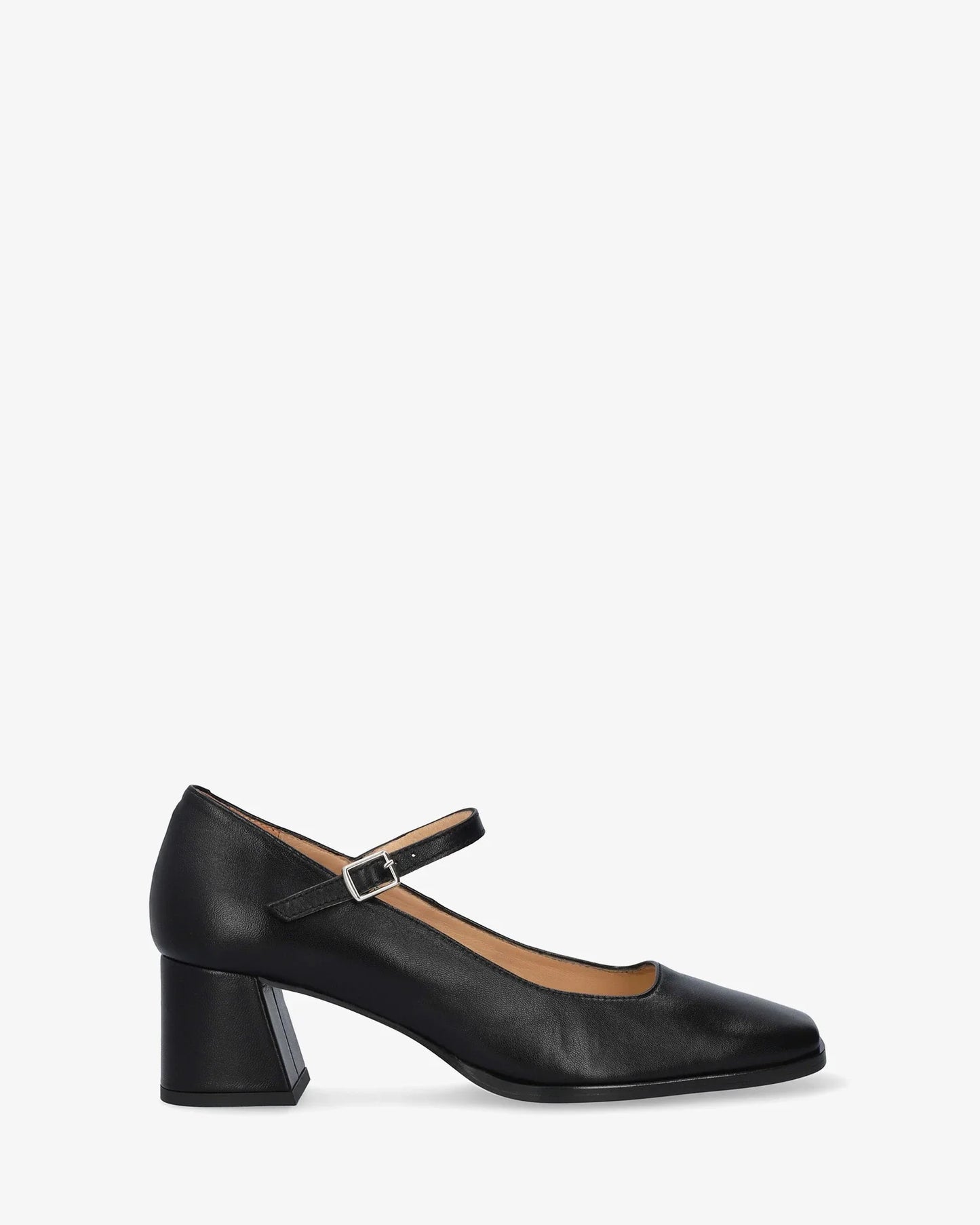 Mary Jane pump with black leather heel