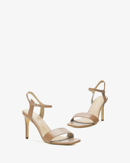 Sandalias de piel nude