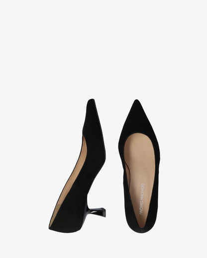 Zapato de tacón en ante negro