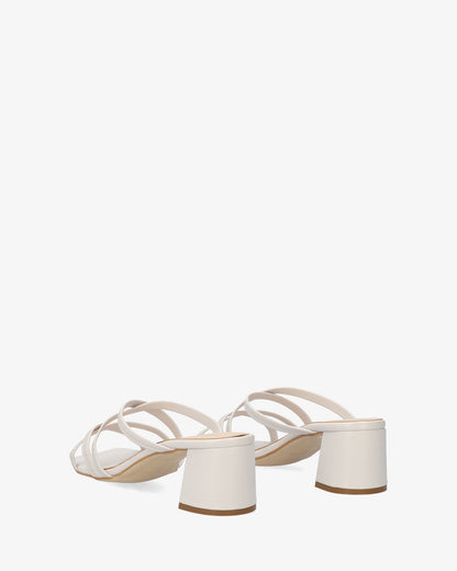 Grey leather heeled sandal