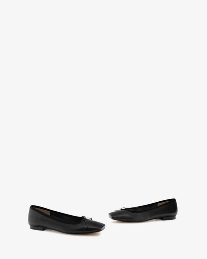 Bailarina plana en piel negro