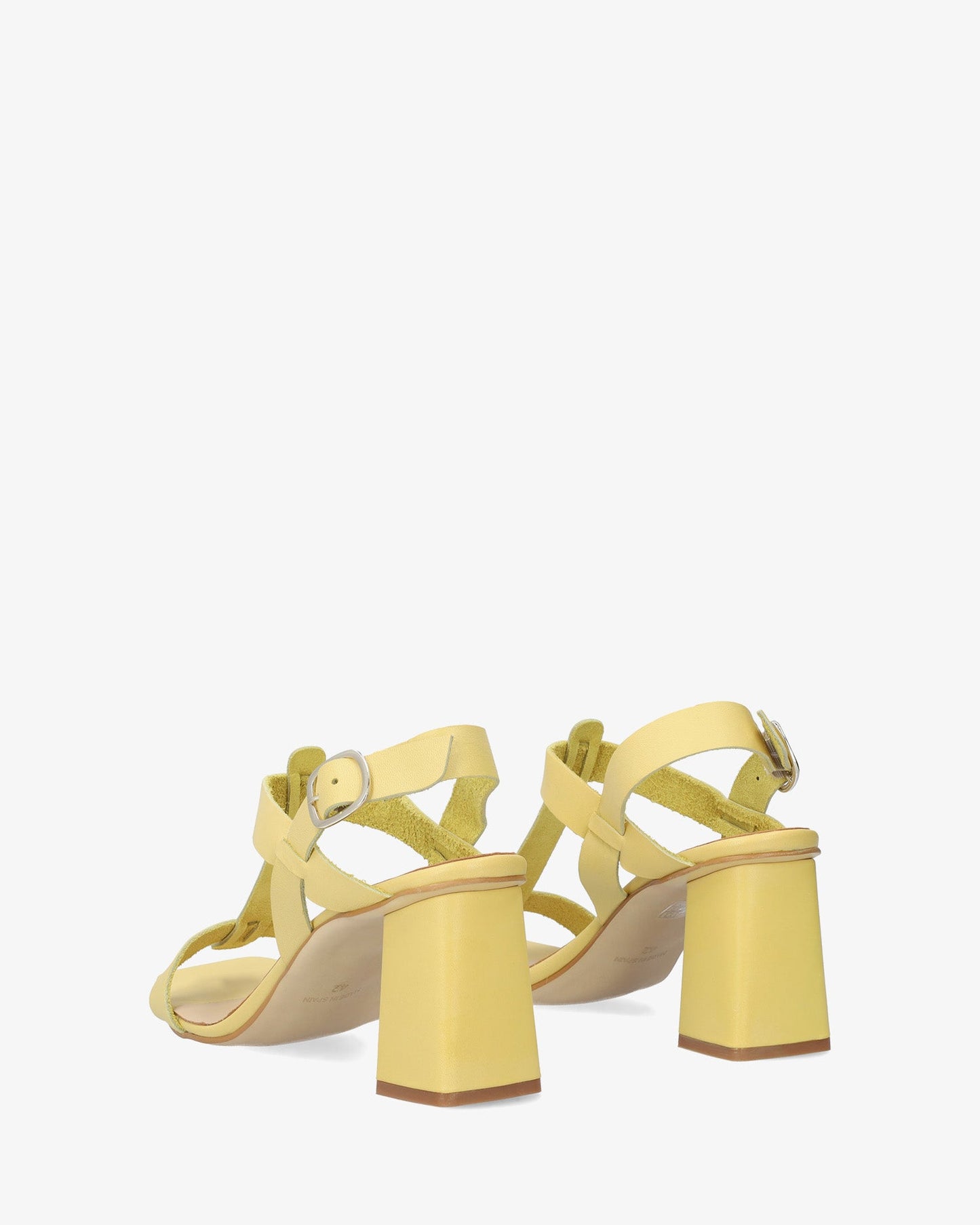Yellow leather heeled sandal