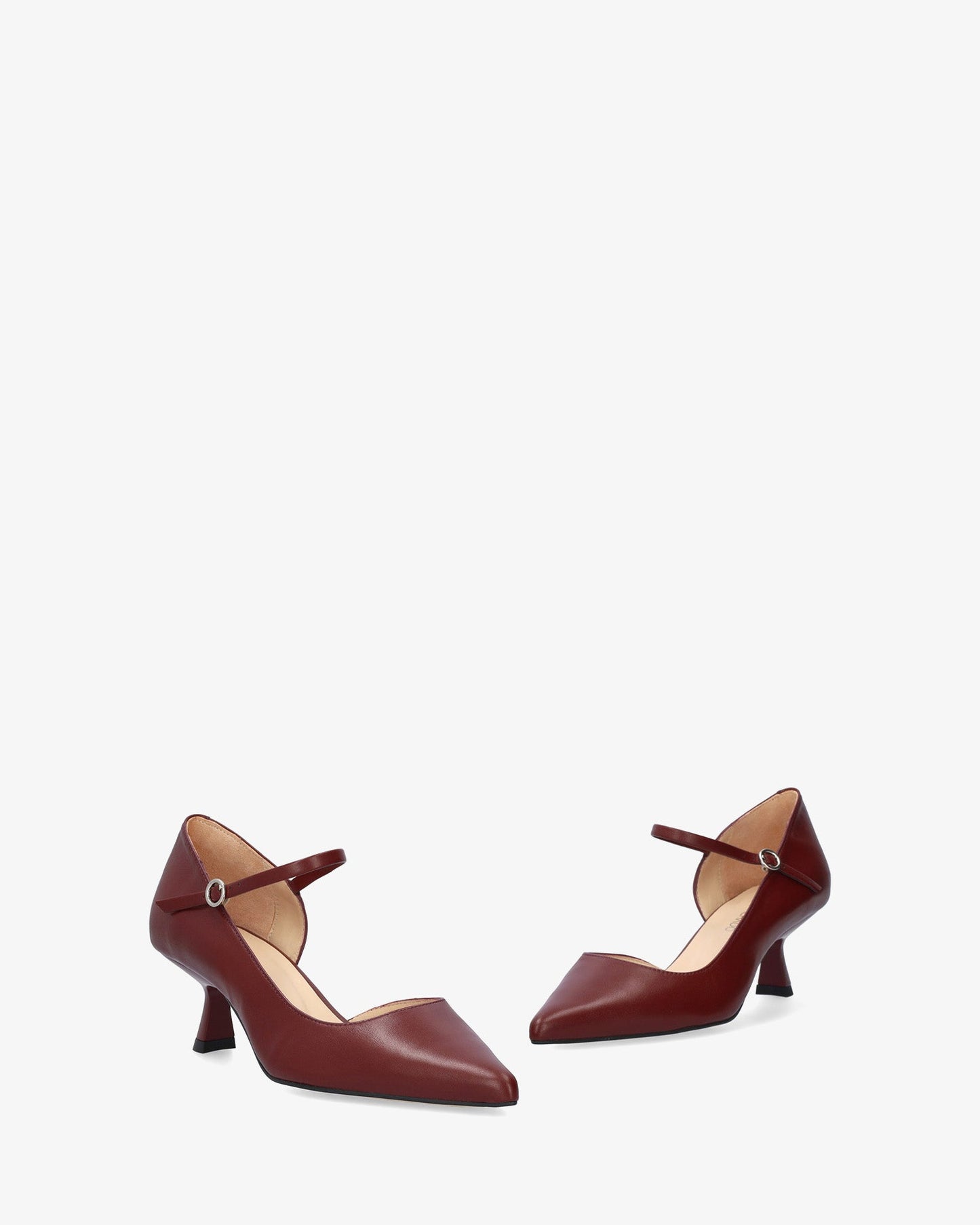 Burgundy leather pump