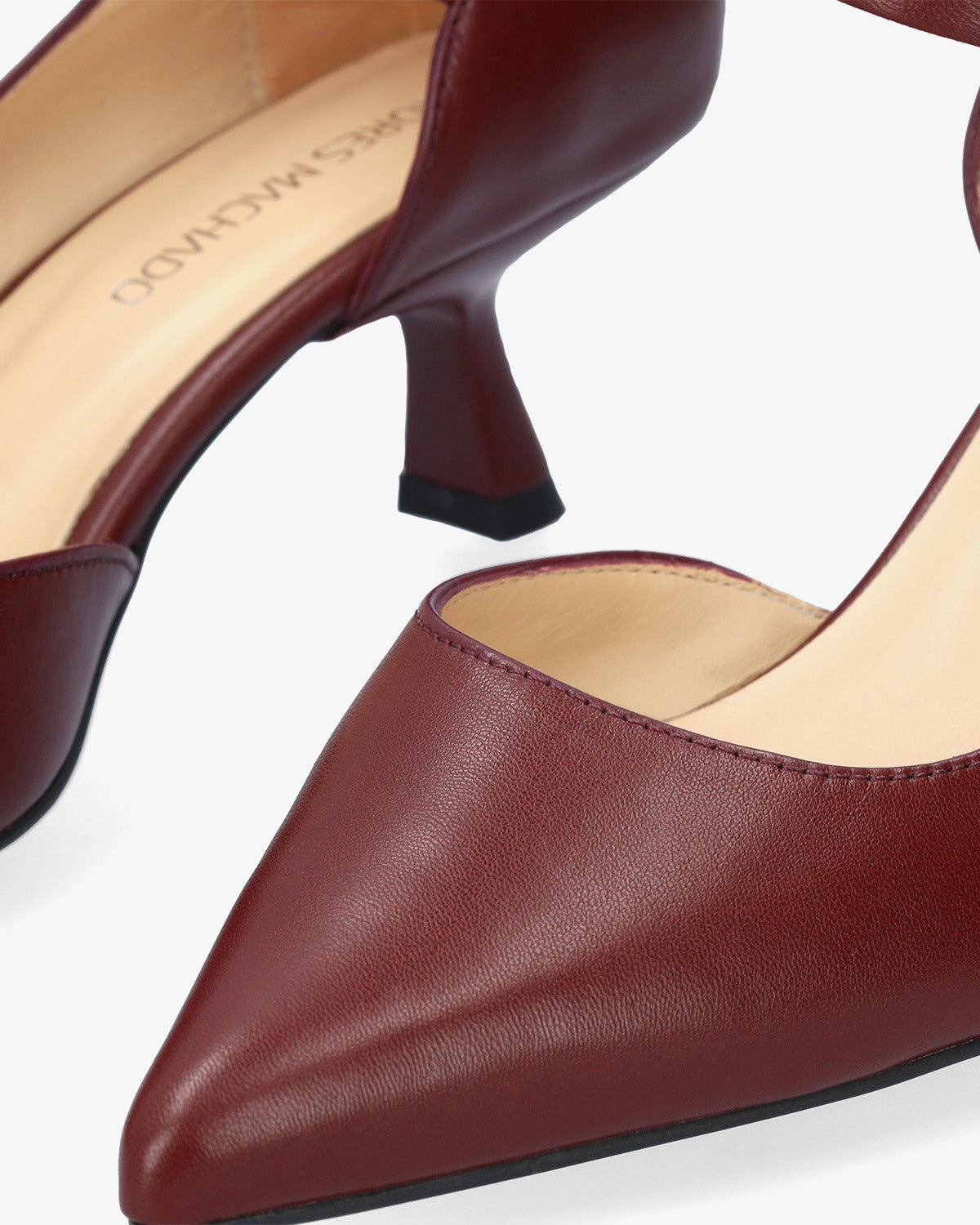 Burgundy leather pump