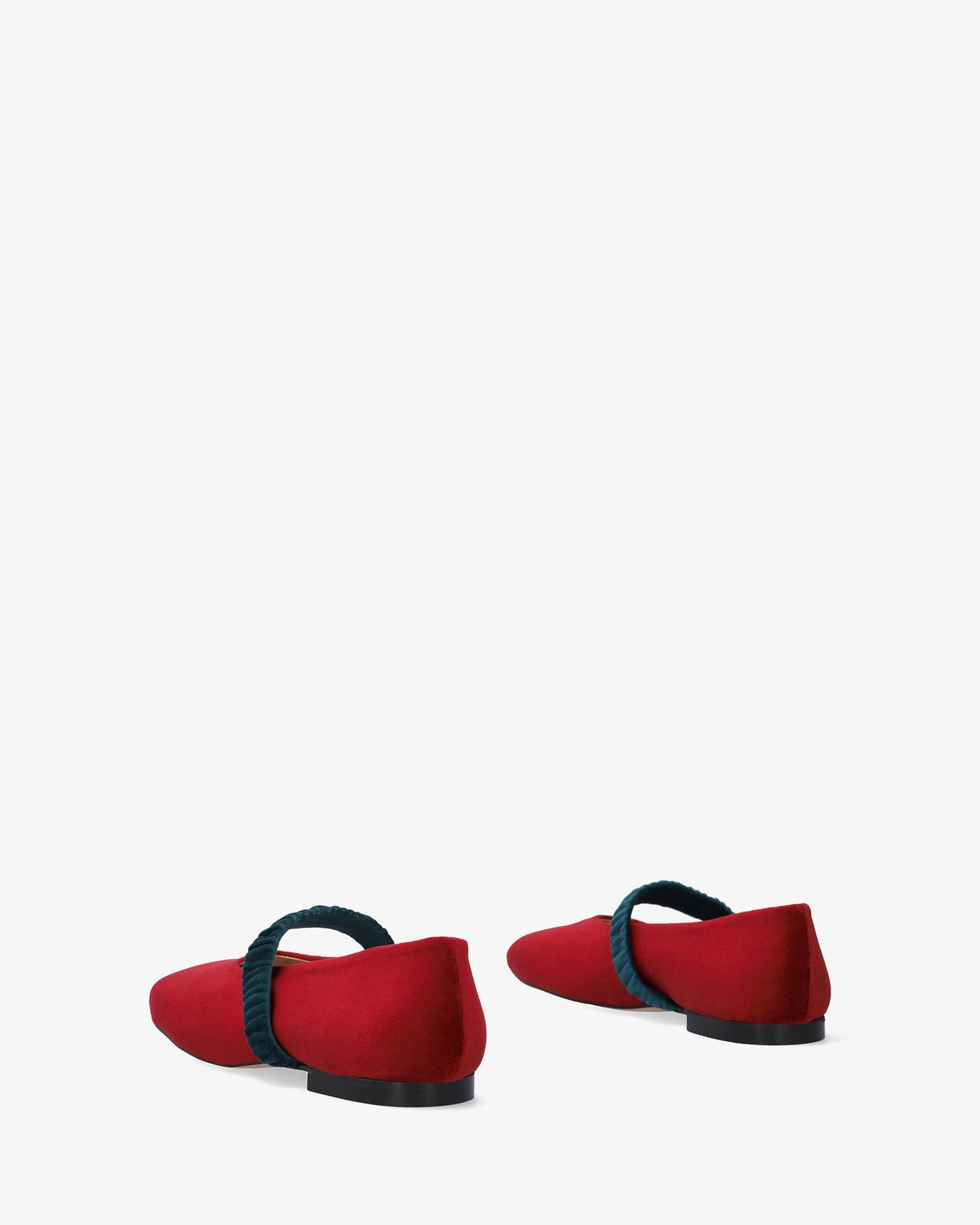 Burgundy velvet ballerina flat