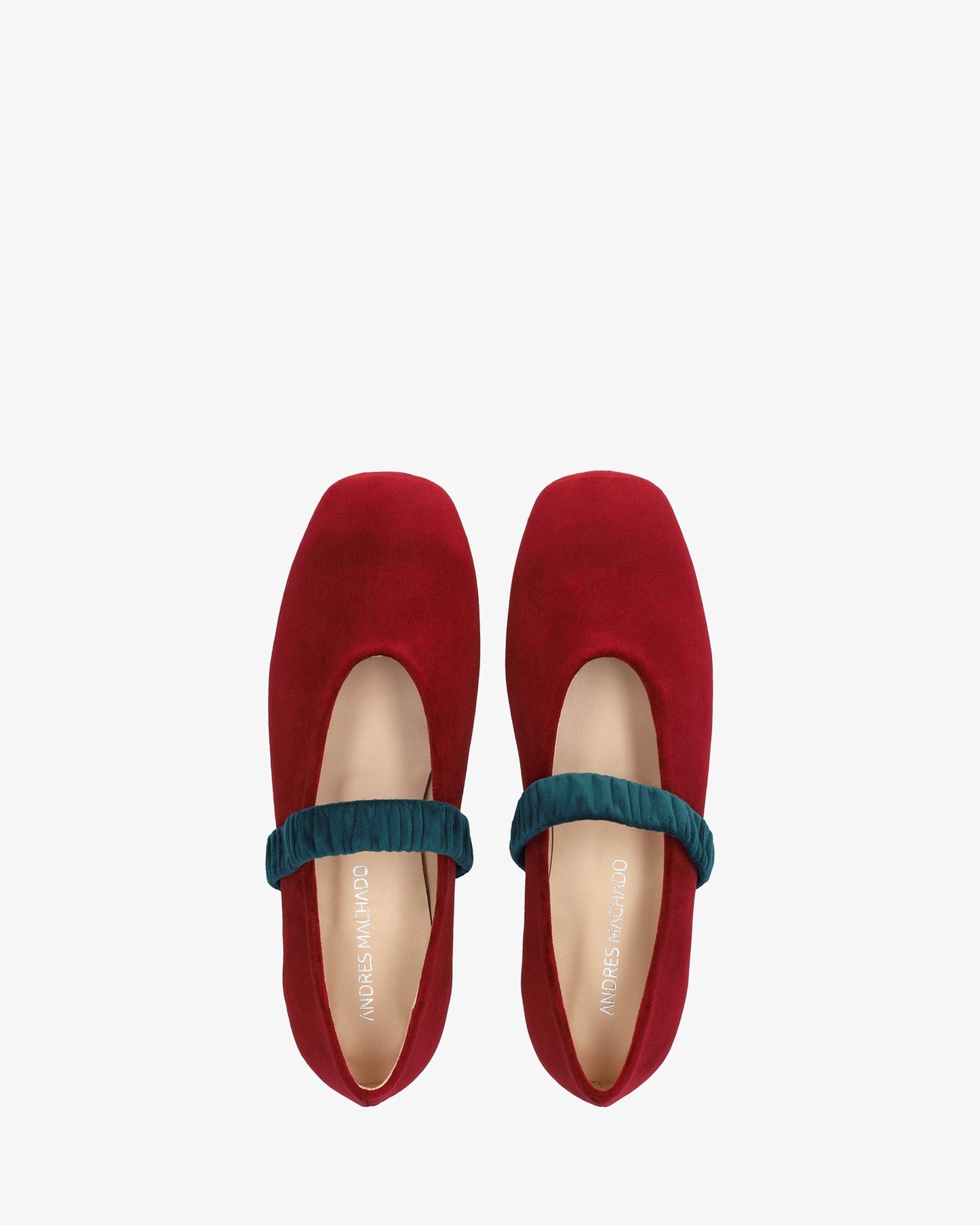 Burgundy velvet ballerina flat