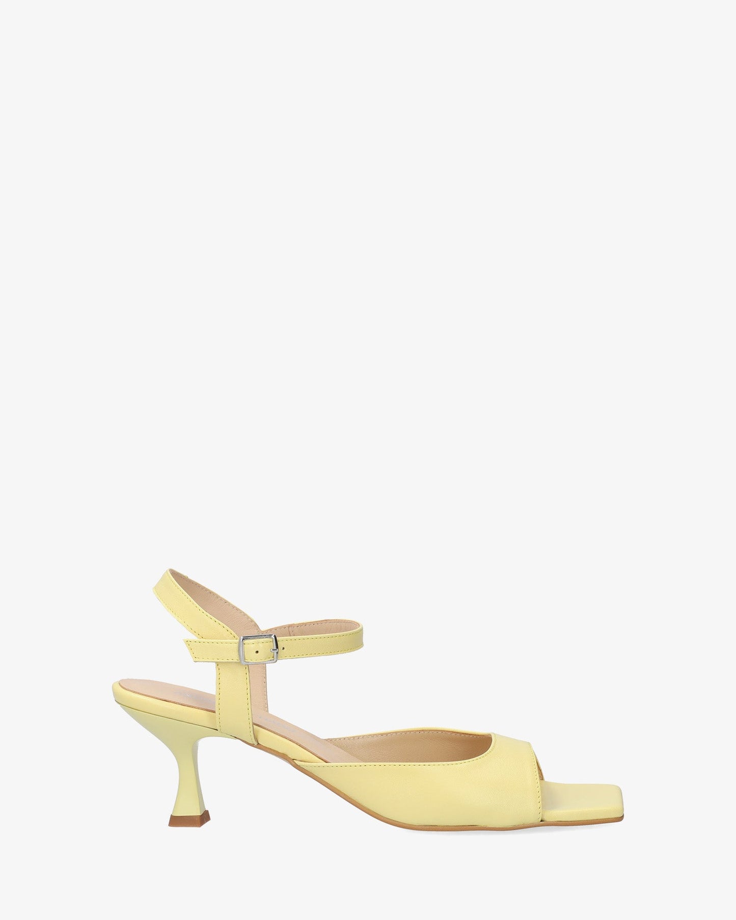 Yellow leather heeled sandal