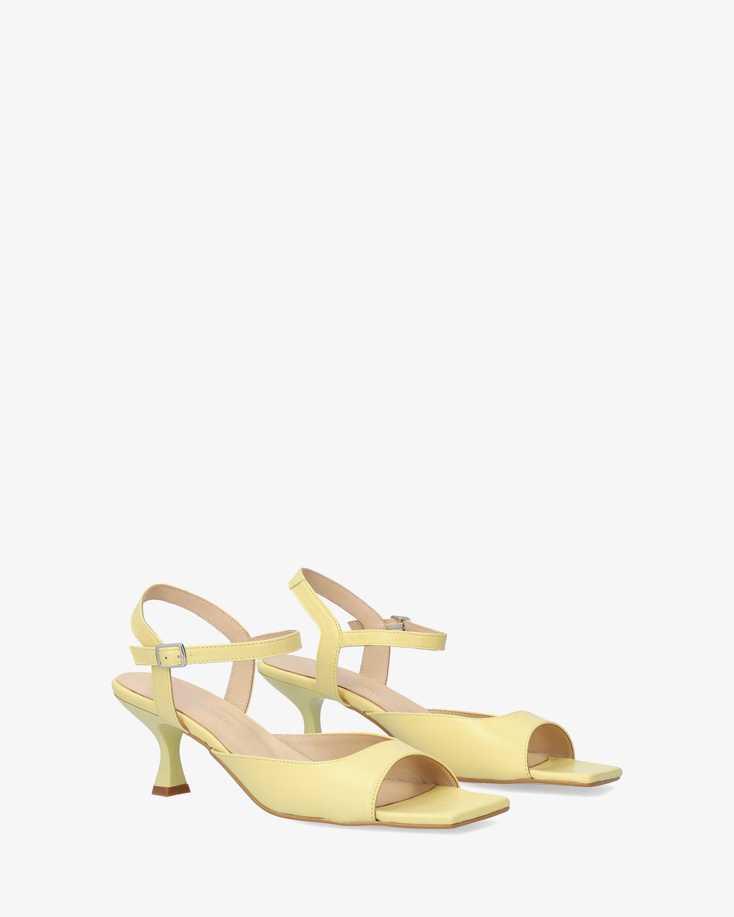 Yellow leather heeled sandal