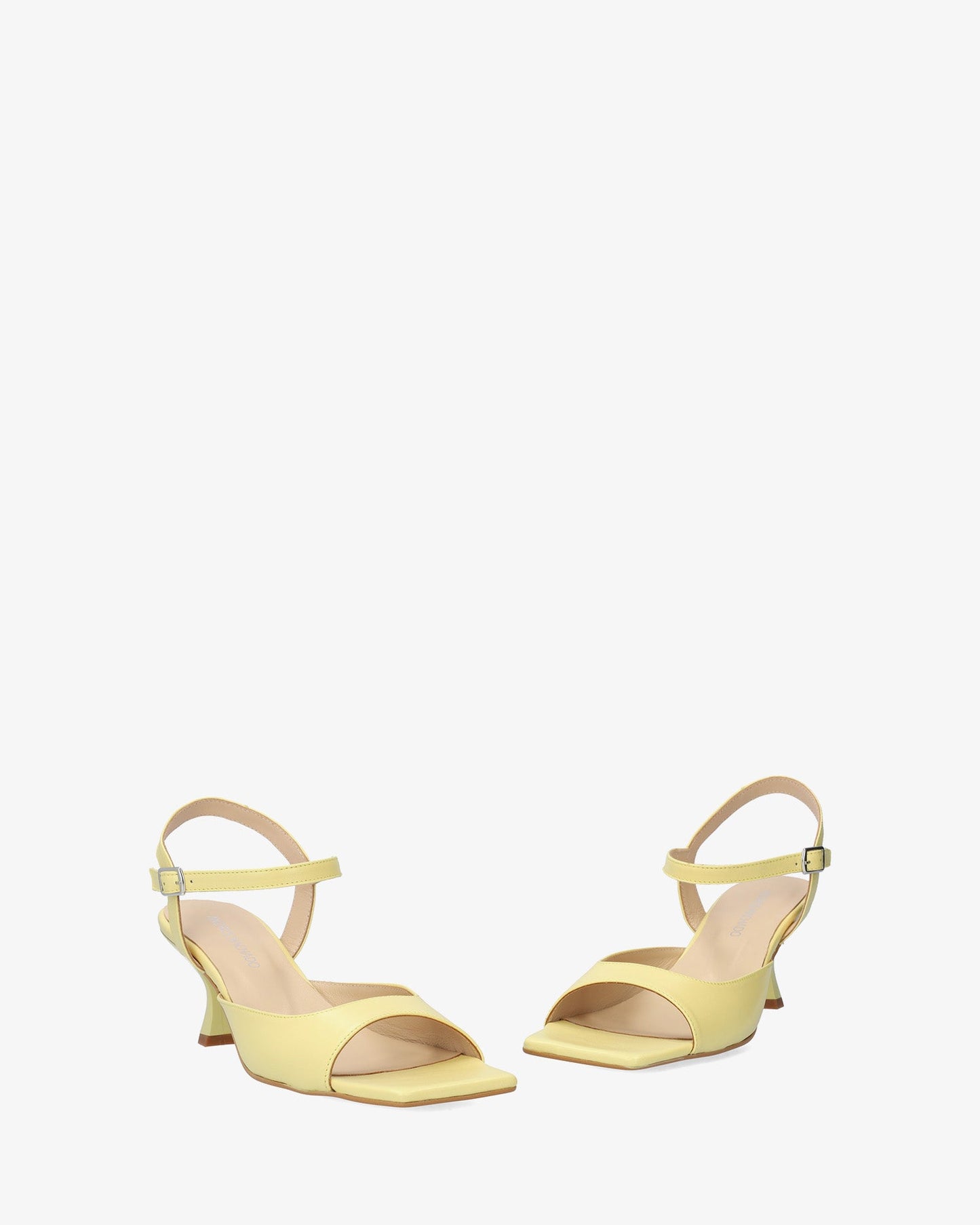 Yellow leather heeled sandal