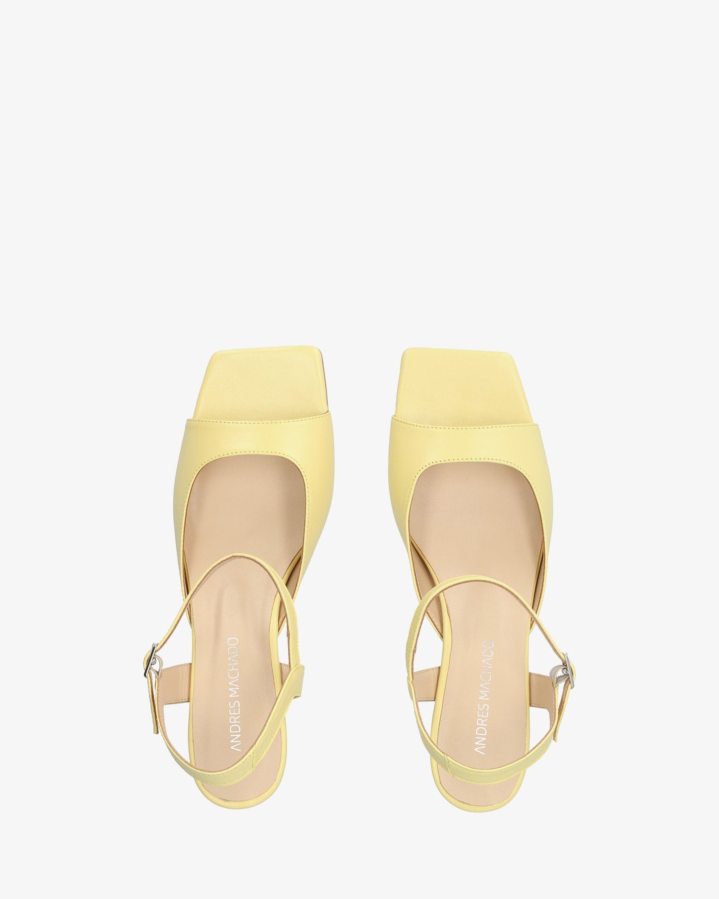 Yellow leather heeled sandal