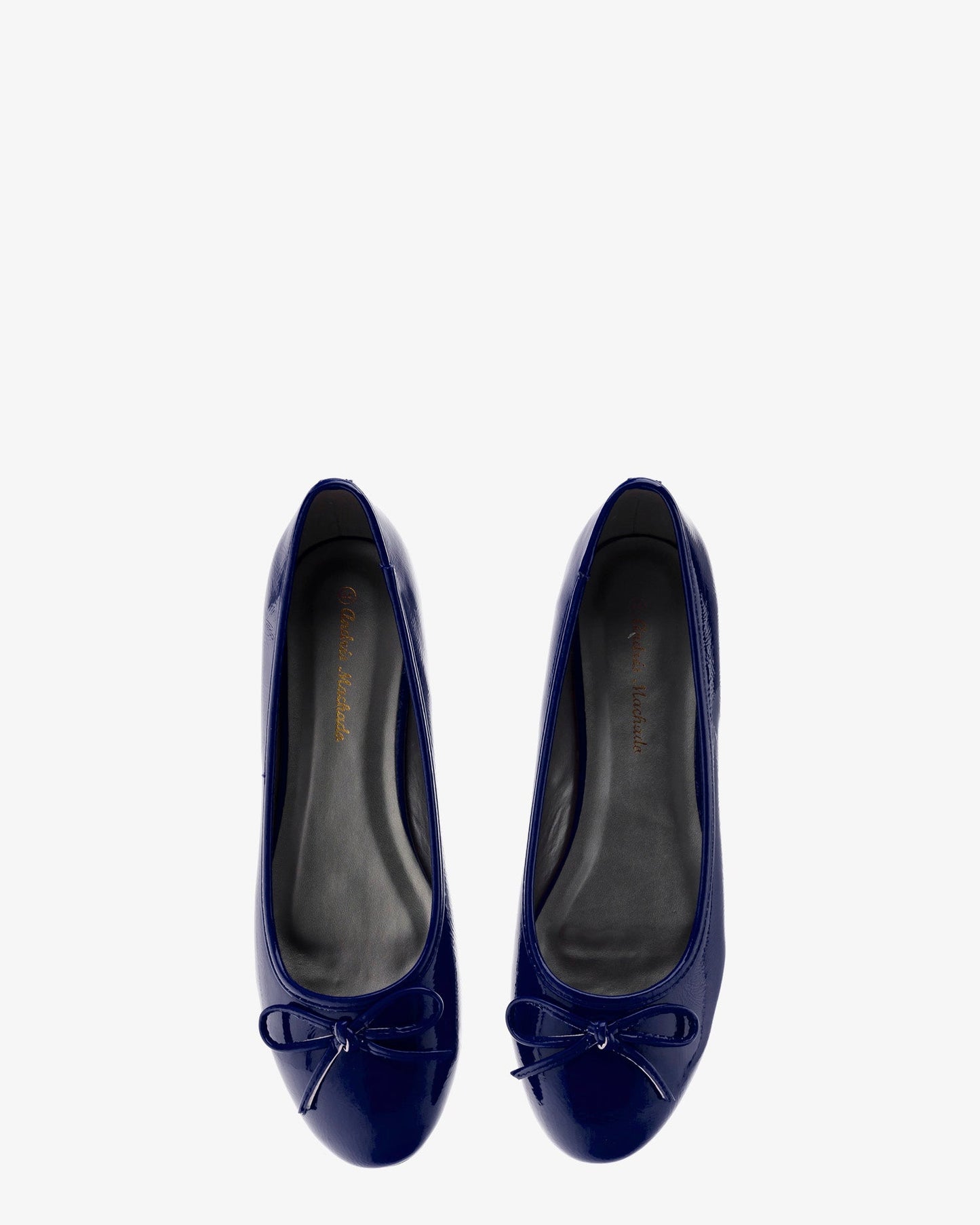 Classic ballerina flats in blue patent leather