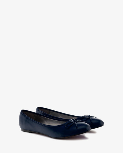 Classic soft navy blue ballerina flats