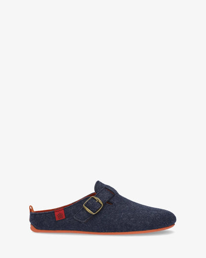 Zapatillas de estar por casa con hebilla unisex y tejido fieltro azul