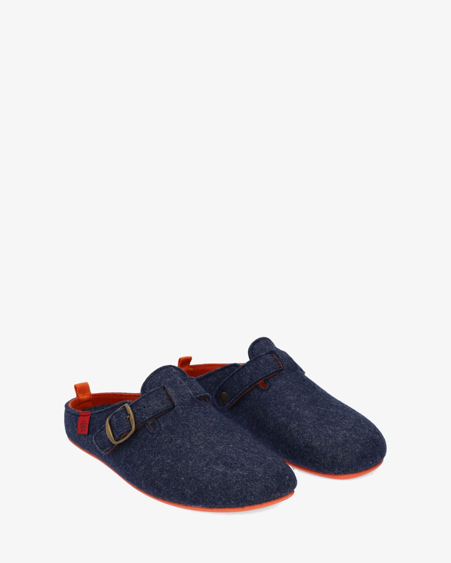 Zapatillas de estar por casa con hebilla unisex y tejido fieltro azul