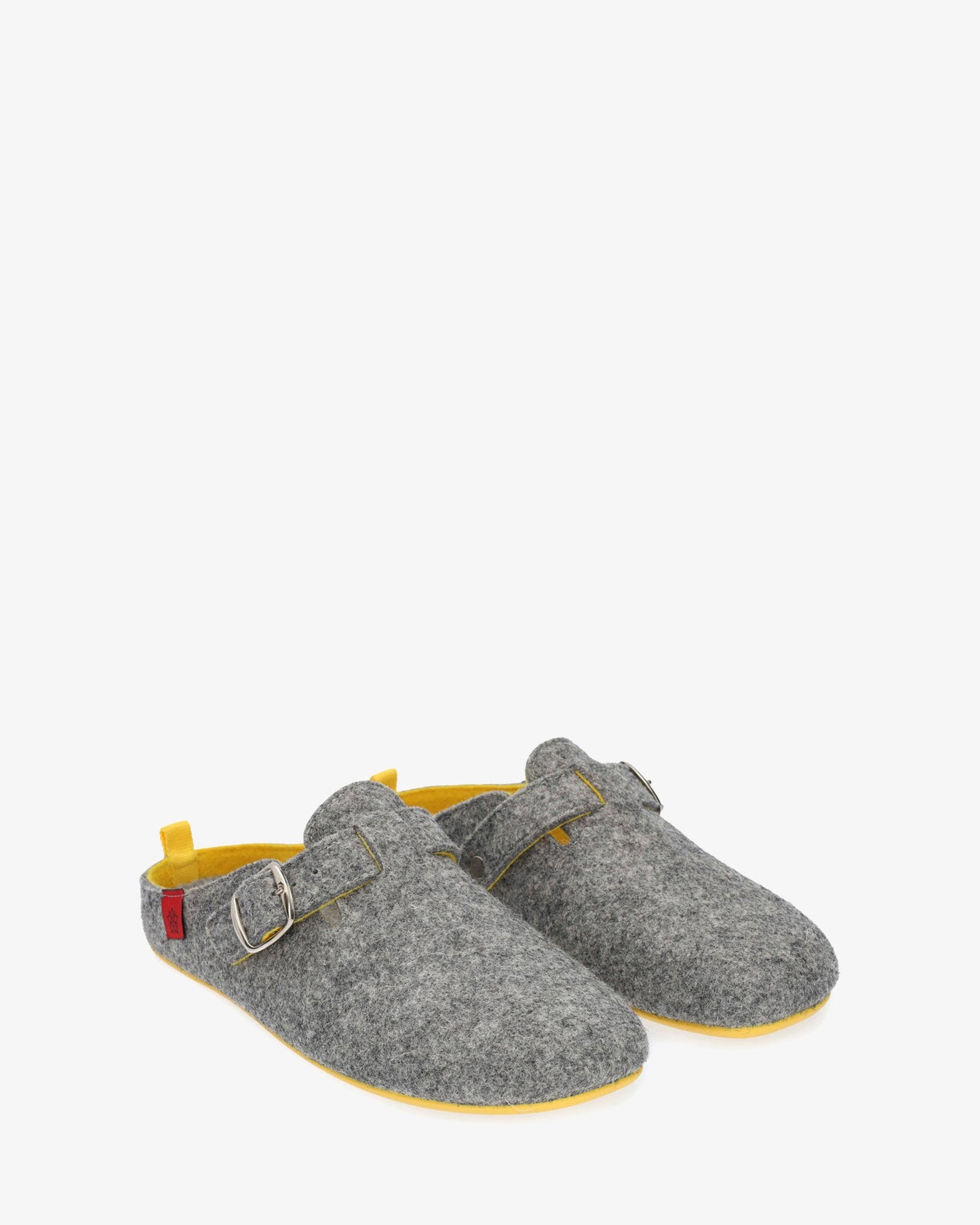 Zapatillas de estar por casa con hebilla unisex y tejido fieltro gris