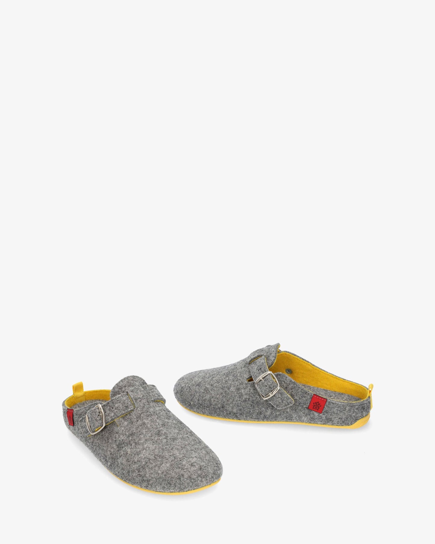 Zapatillas de estar por casa con hebilla unisex y tejido fieltro gris