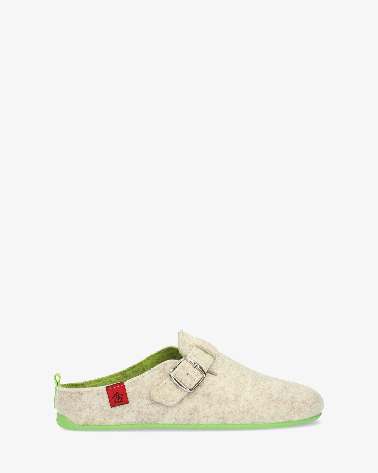 Zapatillas de estar por casa con hebilla unisex y tejido fieltro blanco