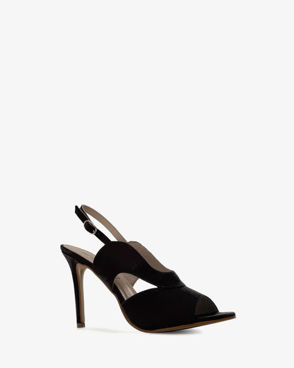 Sandalias destalonadas en ante negro