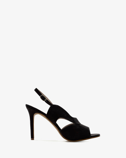 Sandalias destalonadas en ante negro