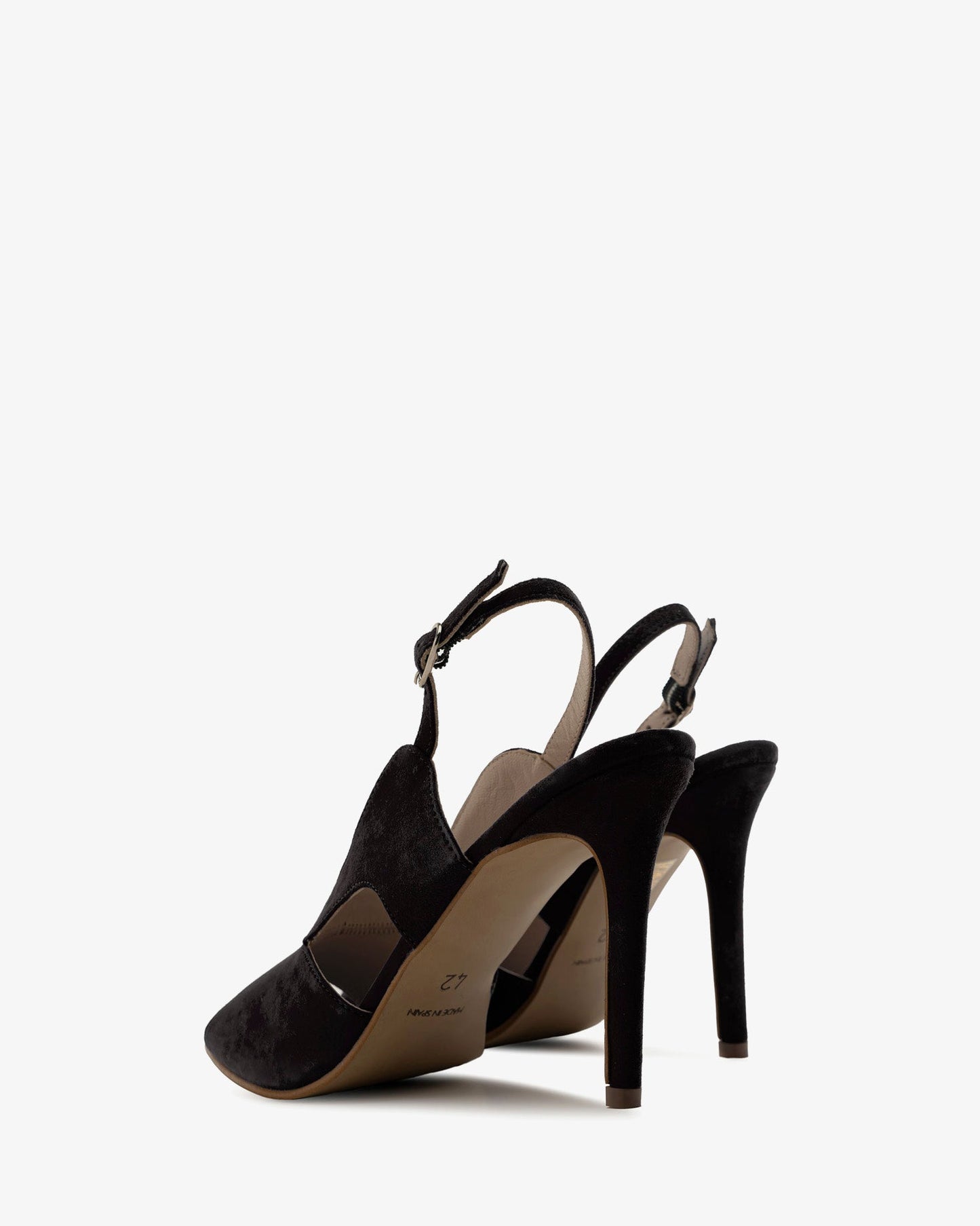 Sandalias destalonadas en ante negro