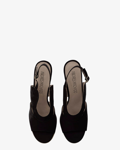 Sandalias destalonadas en ante negro